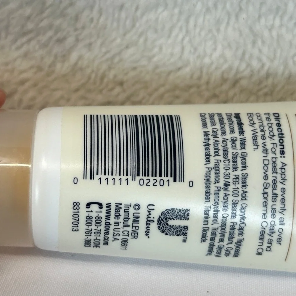 Dove Cream Oil Intensive Body Lotion Extra Dry Skin Advanced Formula 3oz 89ml